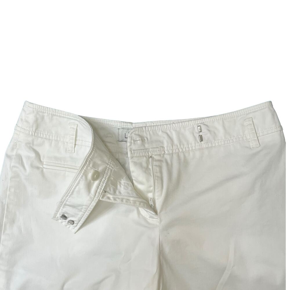 Ann Taylor LOFT lined white high rise chino shorts women's 4 - Picture 4 of 7